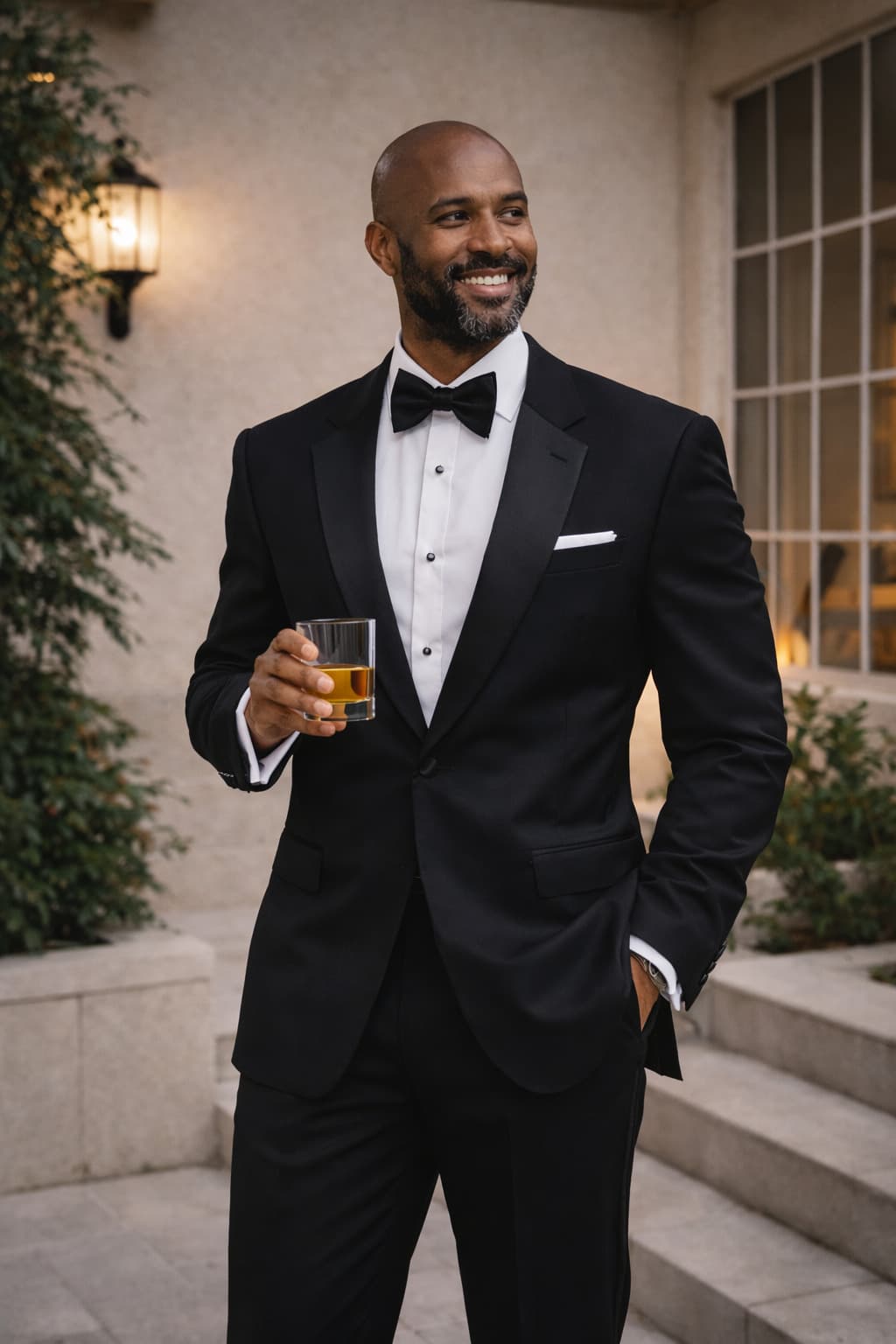 Tailored tuxedo with refined lapel